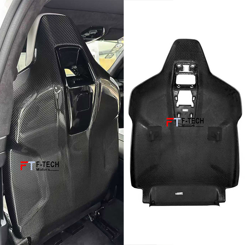 Authentic SOOQOO Dry Carbon Front Seatback Covers For BMW M5 G90 G98 2024+