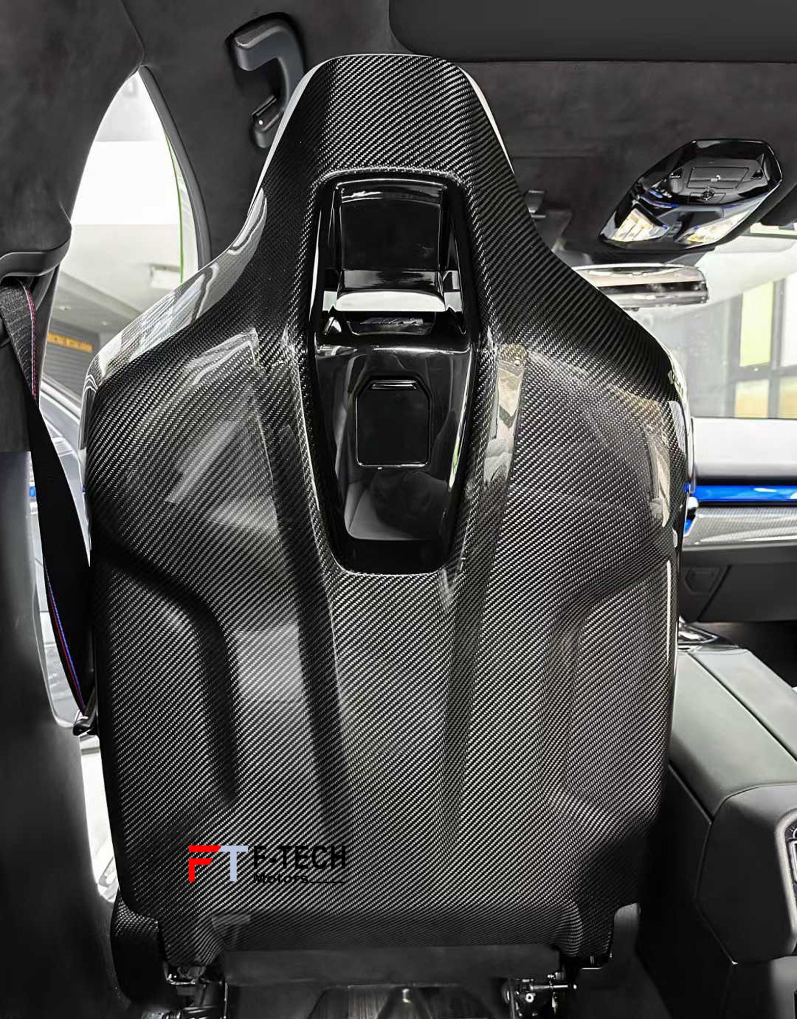 Authentic SOOQOO Dry Carbon Front Seatback Covers For BMW M5 G90 G98 2024+