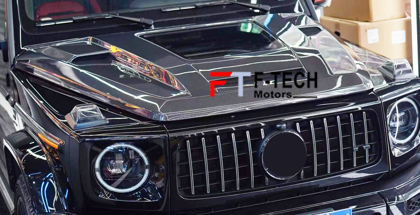 Dry Carbon Hood With Glass Window For Mercedes Benz G Class W465 W464 G63 G550 AMG 2019+