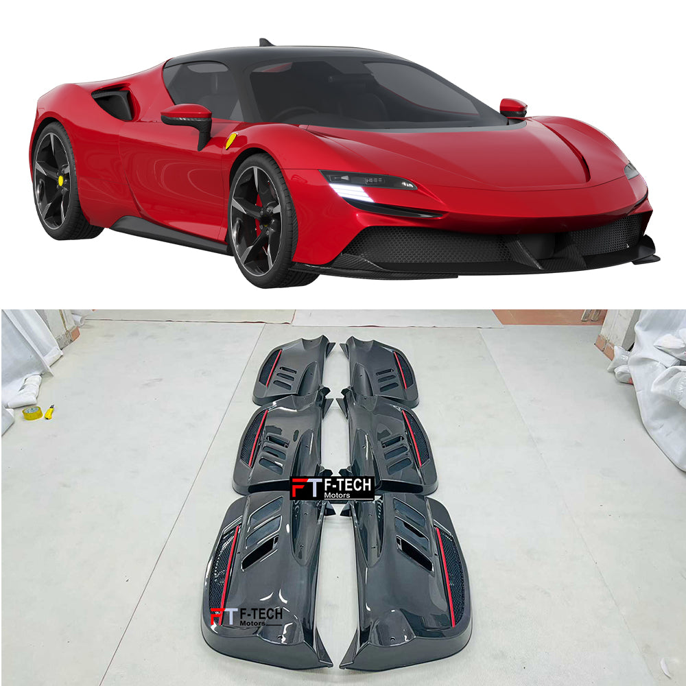 Dry Carbon Interior Door Panel Trims For Ferrari SF90 Stradale 2019 - 2024