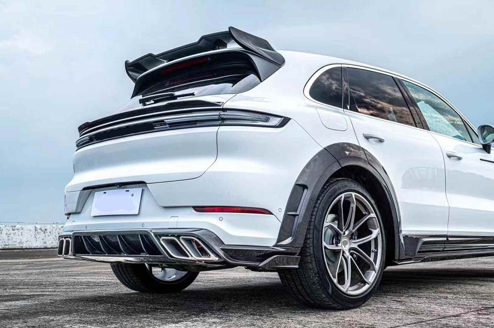 Dry Carbon Fiber Body Kit For Porsche Cayenne 9Y0 2023+ Hood Front Lip Diffuser Spoiler Mansory