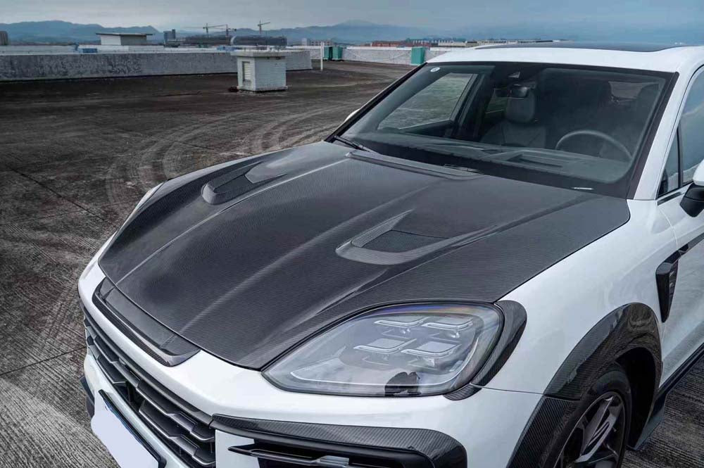 Dry Carbon Fiber Body Kit For Porsche Cayenne 9Y0 2023+ Hood Front Lip Diffuser Spoiler Mansory