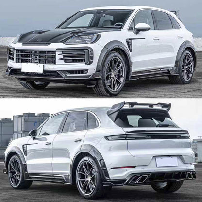 Dry Carbon Fiber Body Kit For Porsche Cayenne 9Y0 2023+ Hood Front Lip Diffuser Spoiler Mansory