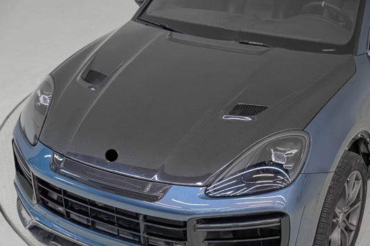 Dry carbon hood bonnet kit fit Porsche Cayenne 9Y0 2018 - 2023 Mansory