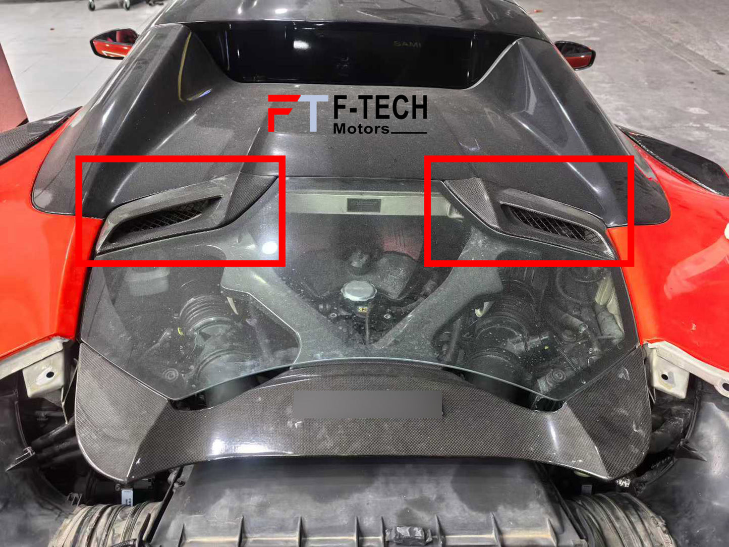Carbon Fiber Rear Engine Air Intake For Ferrari 488 Spider 2015 - 2019