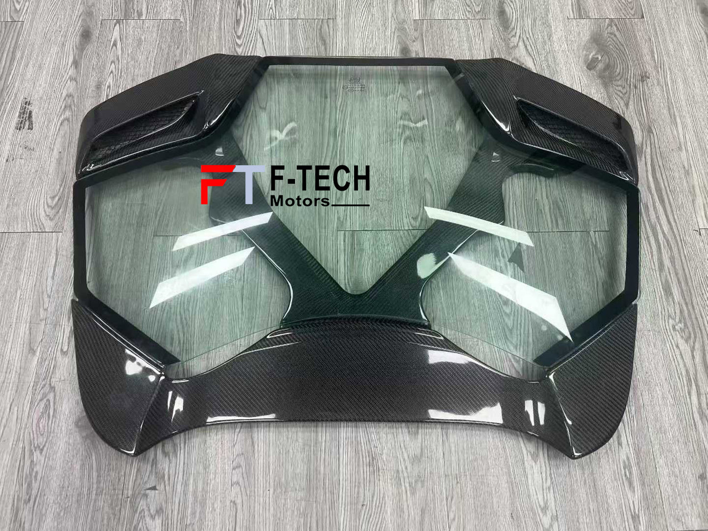 Carbon Fiber Rear Engine Cover Transparent For Ferrari 488 Spider 2015 - 2019