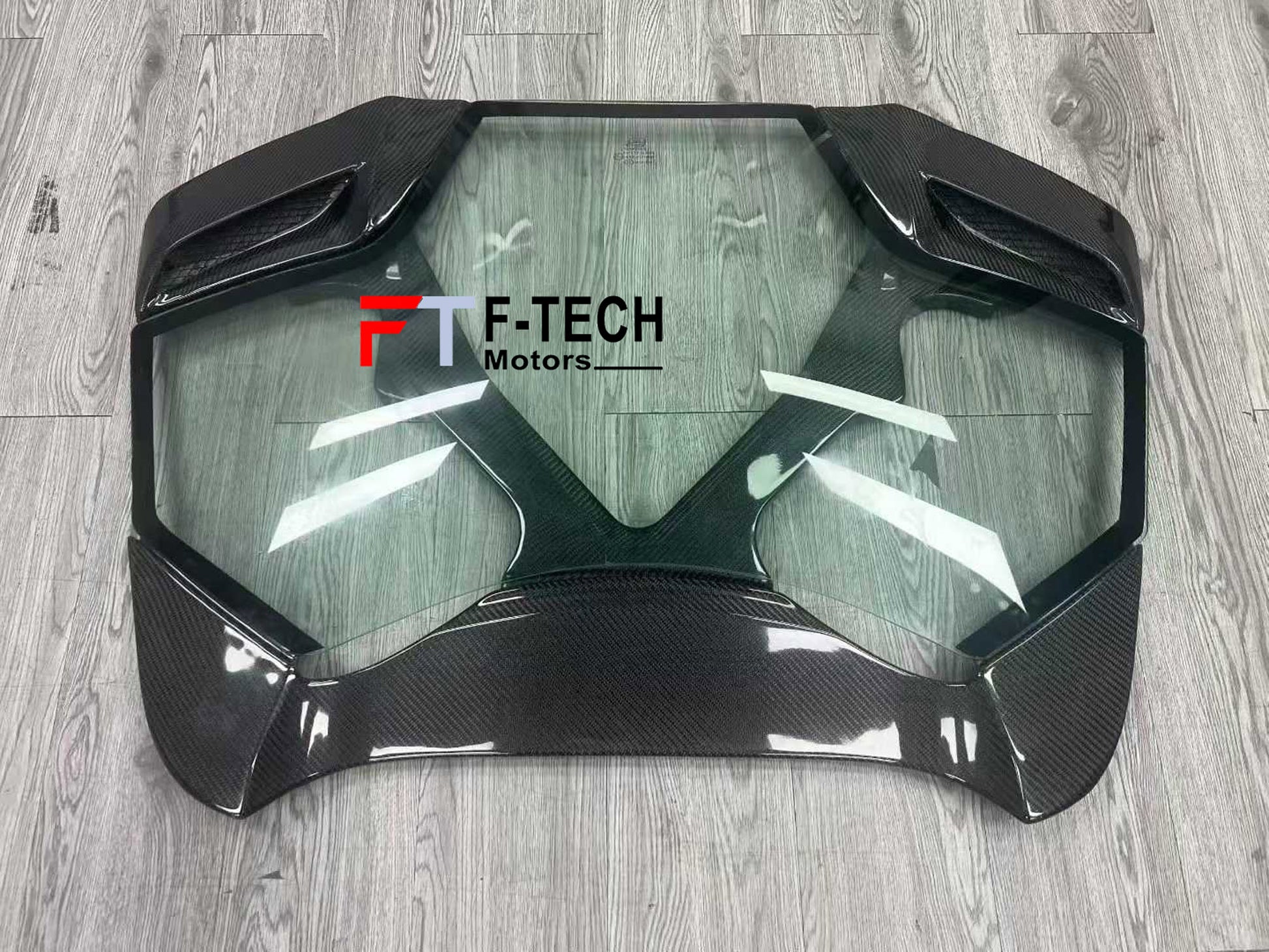Carbon Fiber Rear Engine Cover Transparent For Ferrari 488 Spider 2015 - 2019