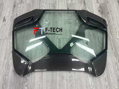 Carbon Fiber Rear Engine Cover Transparent For Ferrari 488 Spider 2015 - 2019