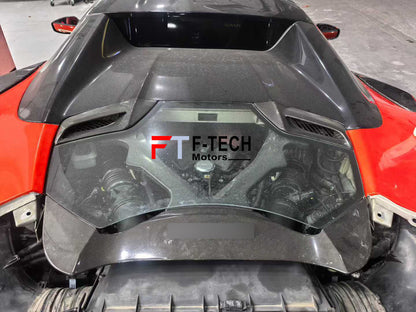 Carbon Fiber Rear Engine Cover Transparent For Ferrari 488 Spider 2015 - 2019
