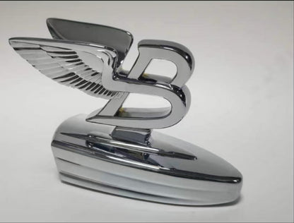 Silver polished Flying B hood bonnet mascot ornament emblem for Bentley Flying Spur 2019 - 2023