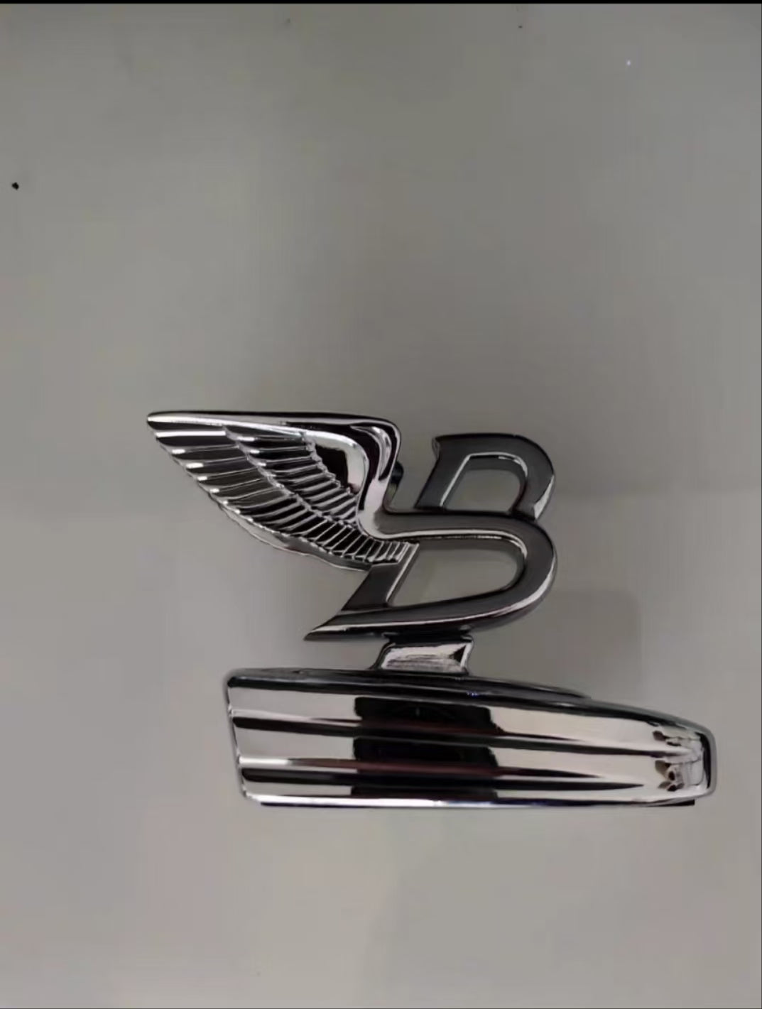 Silver polished Flying B hood bonnet mascot ornament emblem for Bentley Flying Spur 2019 - 2023