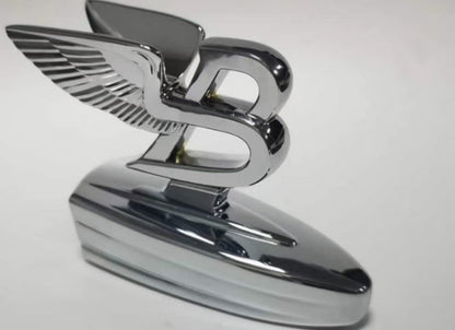 Silver polished Flying B hood bonnet mascot ornament emblem for Bentley Flying Spur 2019 - 2023