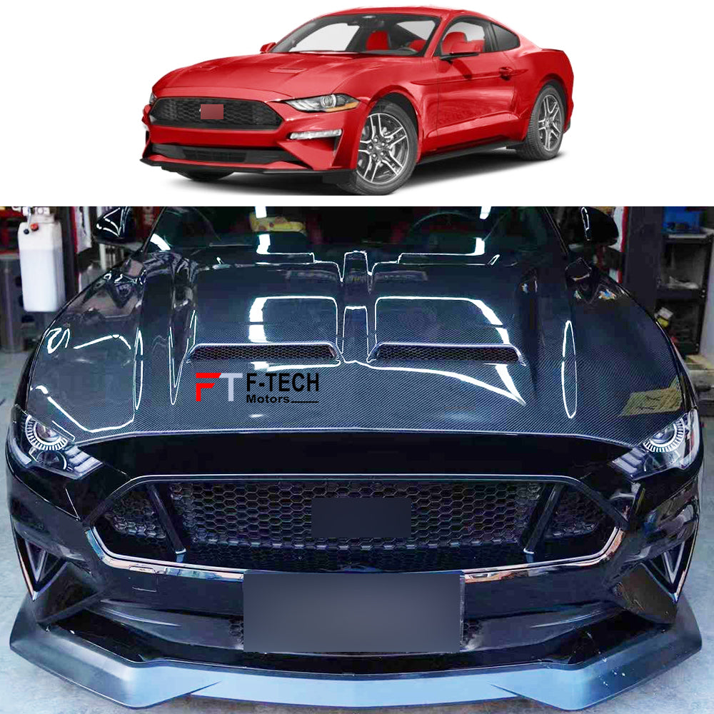 Carbon fiber hood bonnet for Ford Mustang 6 Gen S550 2018 - 2023