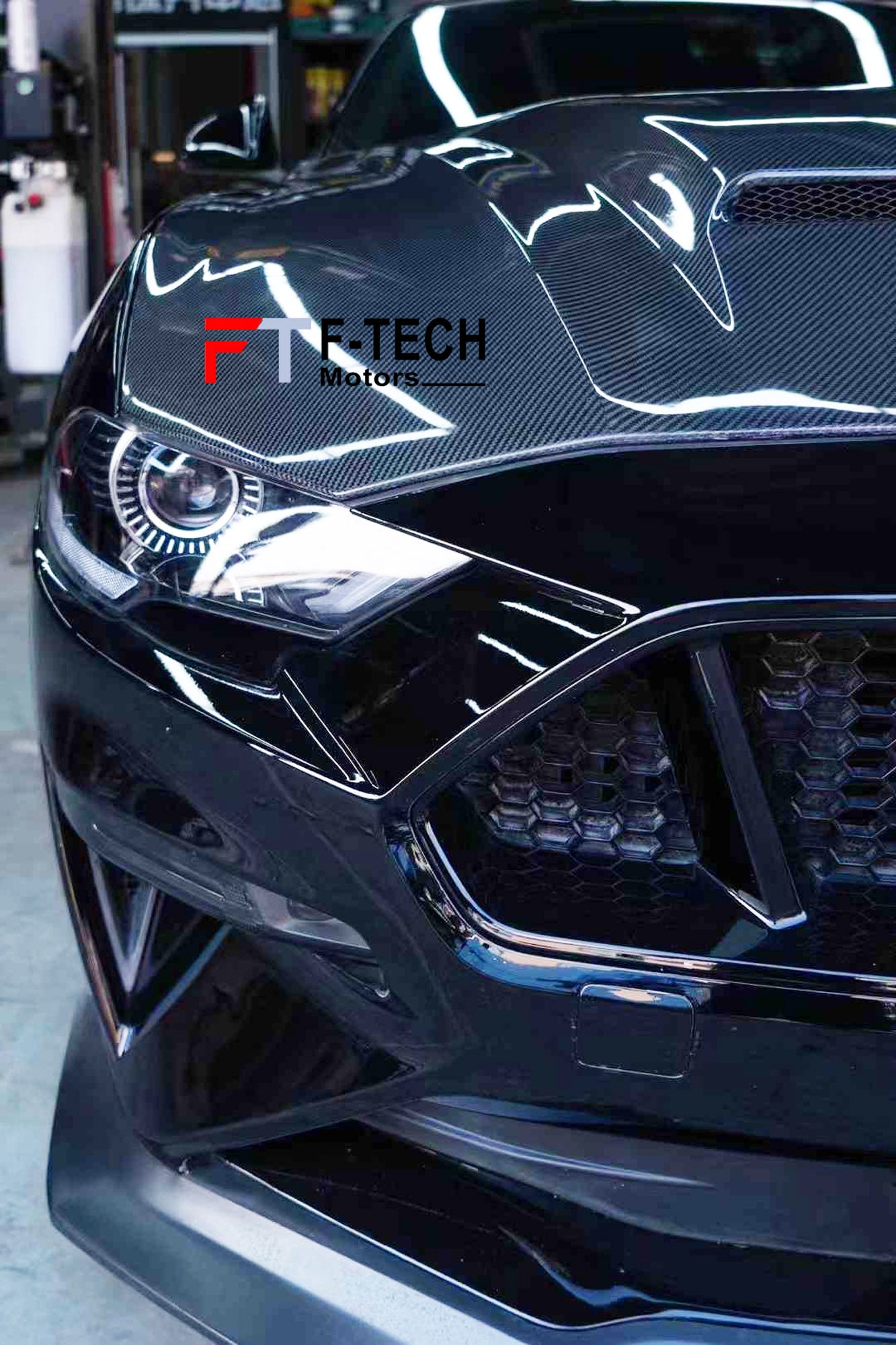 Carbon fiber hood bonnet for Ford Mustang 6 Gen S550 2018 - 2023