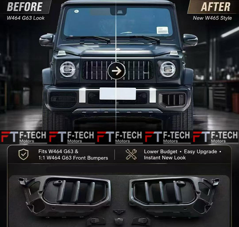 Mercedes Benz G Wagon W464 G63 To W465 G63 2025+ Front Bumper Side Grille