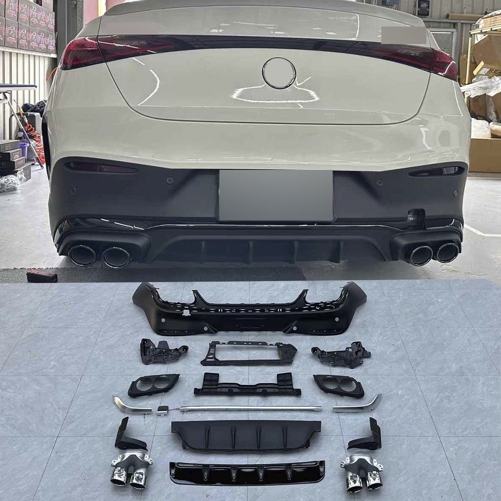 Rear diffuser with exhaust tips GLC43 AMG style for Mercedes Benz GLC ...