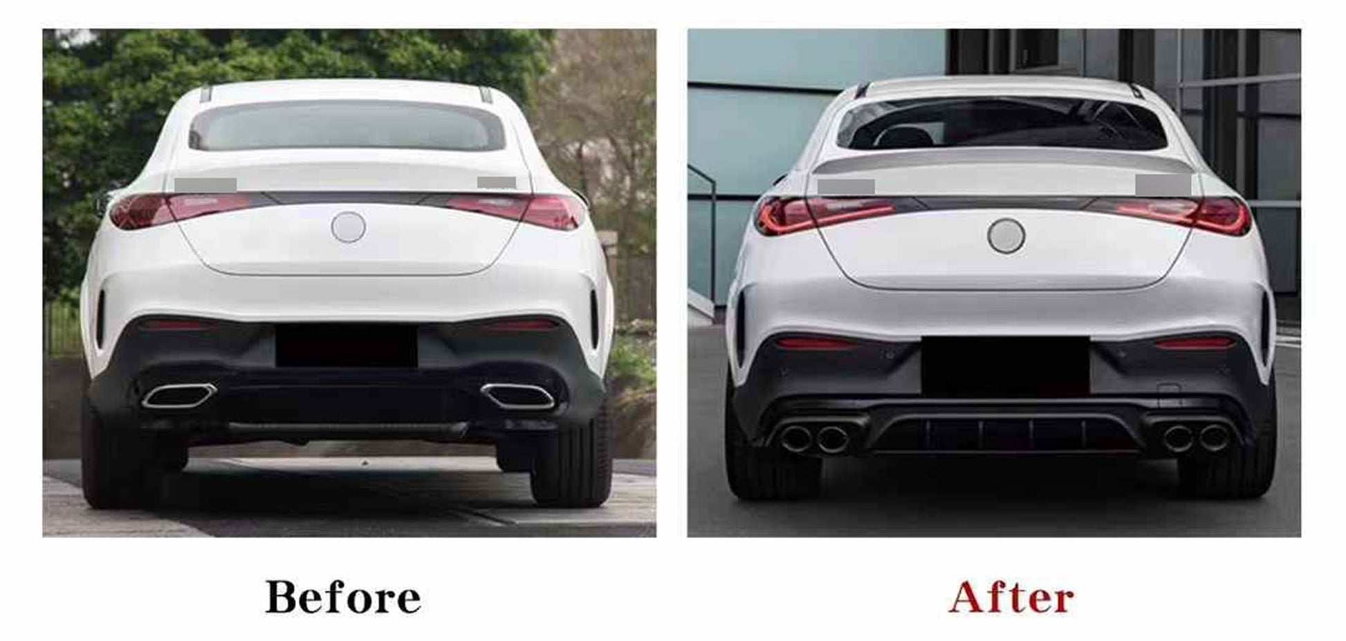 Rear diffuser with exhaust tips GLC43 AMG style for Mercedes Benz GLC Coupe C254 2024+