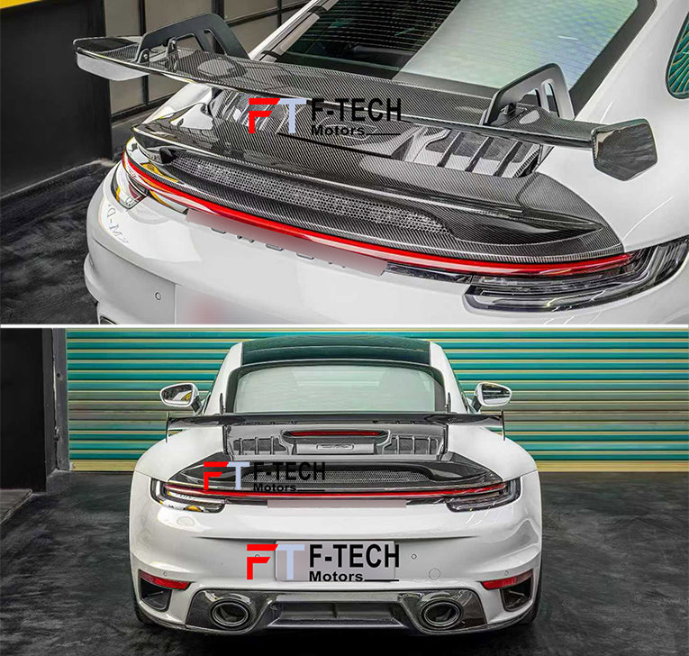 GT3 Style Dry Carbon Rear Wing Spoiler For Porsche 911 992.1 Carrera 4 S 2019 - 2024