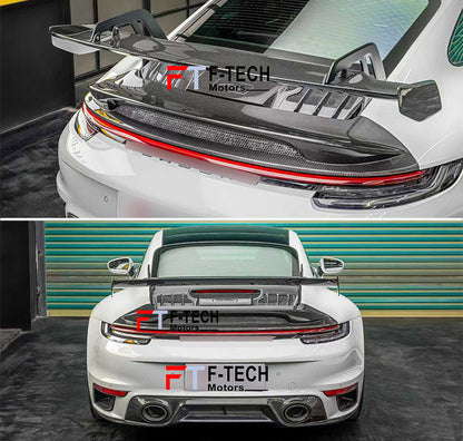 GT3 Style Dry Carbon Rear Wing Spoiler For Porsche 911 992.1 Carrera 4 S 2019 - 2024
