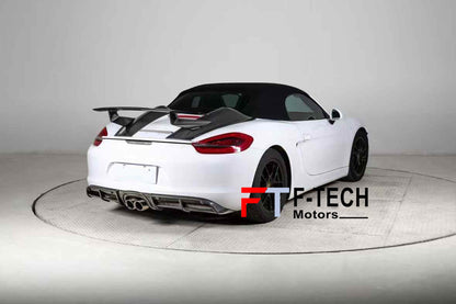Dry Carbon Fiber Hump Style Trunk Deck Lid Spoiler for Porsche 718 Boxster 981 2013 - 2016