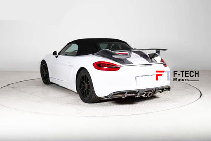 Dry Carbon Fiber Hump Style Trunk Deck Lid Spoiler for Porsche 718 Boxster 981 2013 - 2016