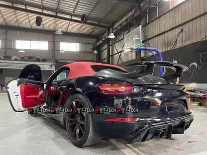 Carbon Fiber Hump Style Trunk Deck Lid Spoiler For Porsche 718 Boxster 982 2016+