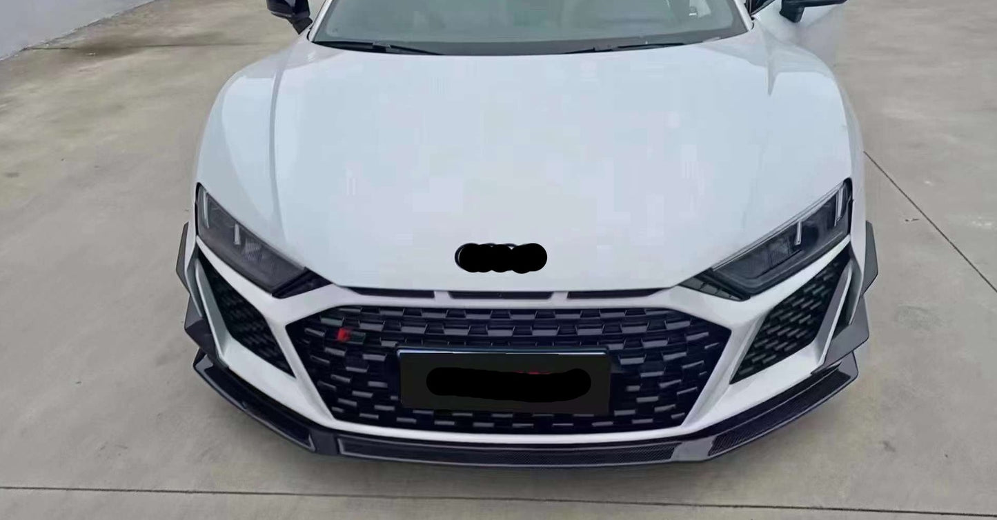 Front Splitter Lip with Canards Fins fits new Audi R8 2019 Present