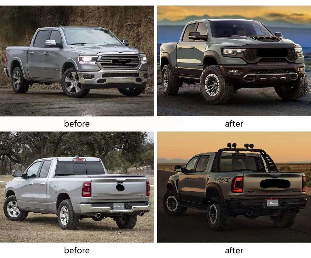 Conversion upgrade body kit TRX edition fit Dodge Ram Pickup 2019 Present 4 generation 