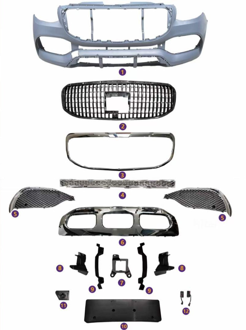 Maybach body kit front bumper assembly fit Mercedes Benz Sprinter W907 2019-Up