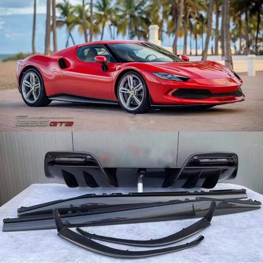 OEM carbon fiber body kit fit Ferrari 296 GTB 2021-Up | Front Lip | SIde Skirts | Deiffuser