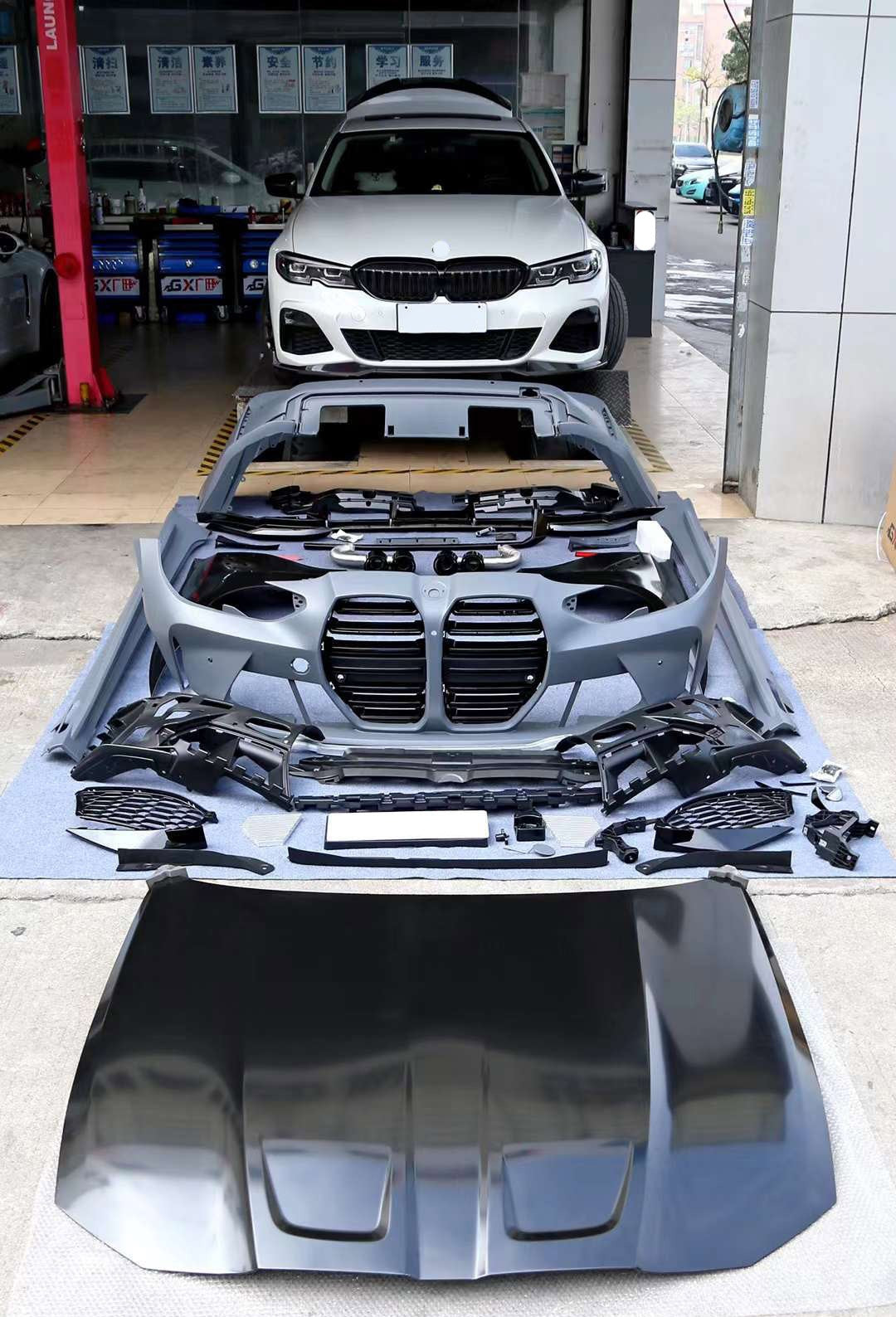 BMW M3 G80 STYLE FULL CONVERSION BODY KIT FIT BMW 3 SERIES G20 G28 2019-2023