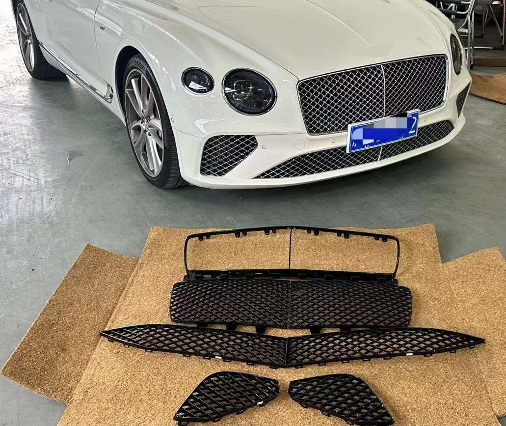 Full black front grille & bumper mesh fit Bentley Continental GT 2017 - 2024