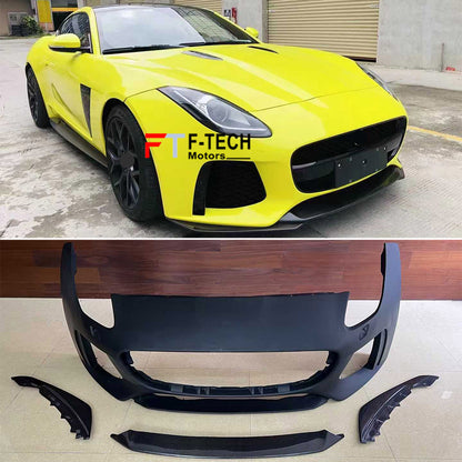 Front Bumper With Carbon Fiber Front Lip For Jaguar F Type 2013 - 2017 SVR