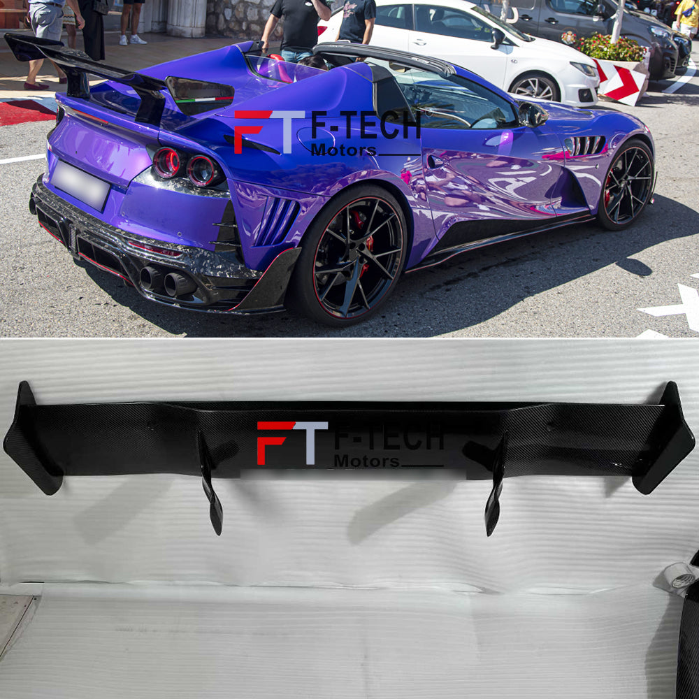 Dry Carbon Fiber Rear Wing Spoiler For Ferrari 812 Superfast 2017 - 2024 Mansory