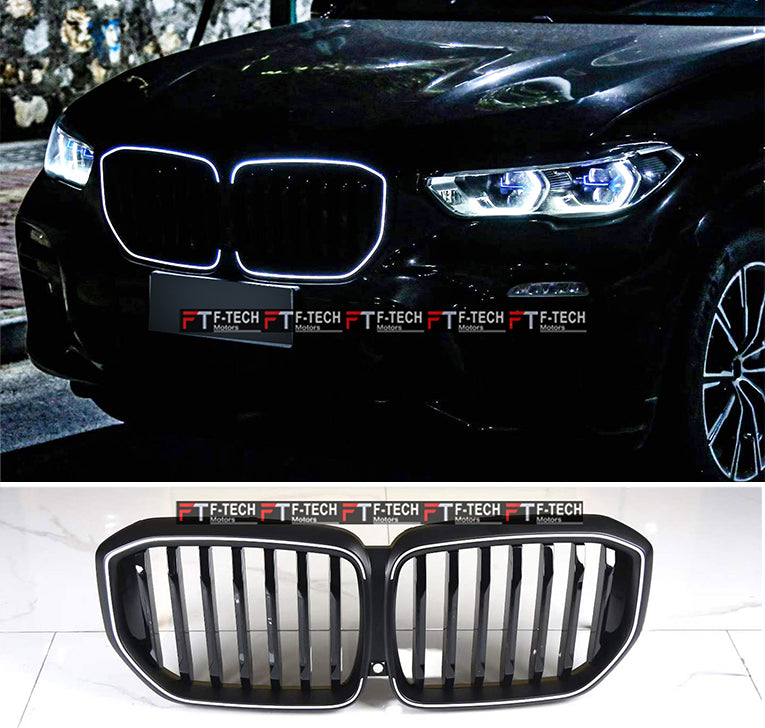 Matte Black Illuminated LED Front Grille For BMW X5 G05 LCI 2019 - 2027 