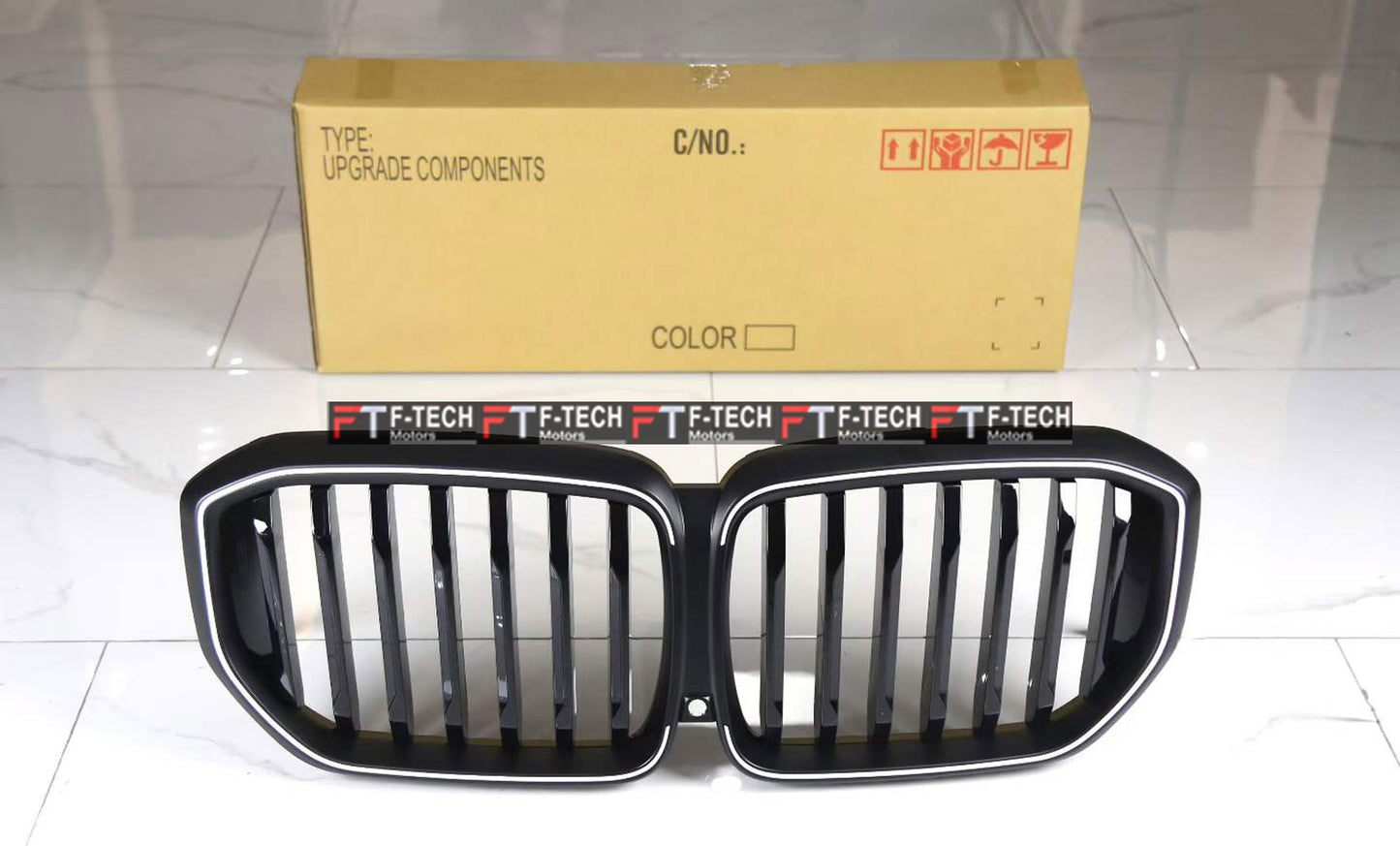 Matte Black Illuminated LED Front Grille For BMW X5 G05 LCI 2019 - 2027 