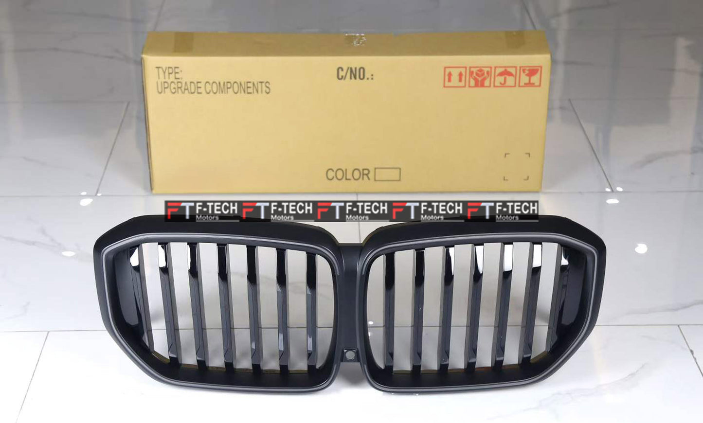 Matte Black Illuminated LED Front Grille For BMW X5 G05 LCI 2019 - 2027 