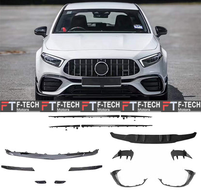 Carbon Fiber Aero Kit Trims For Mercedes Benz A Class W177 A45 Hatchback 2019 - 2024