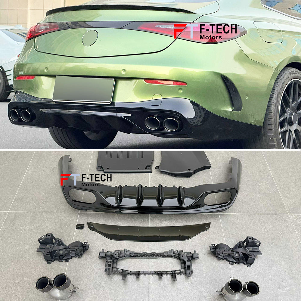 CLE 53 AMG Style Rear Diffuser Exhaust Tips For Mercedes Benz CLE C236 2024+