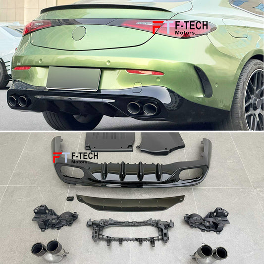 CLE 53 AMG Style Rear Diffuser Exhaust Tips For Mercedes Benz CLE C236 2024+