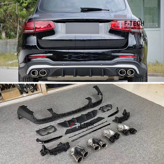 GLC 43 AMG Rear Diffuser Exhaust Tips For Mercedes Benz GLC X253 2019 - 2023