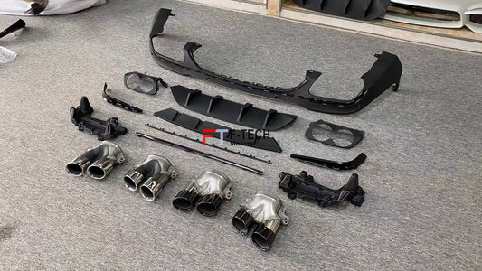 GLC 43 AMG Rear Diffuser Exhaust Tips For Mercedes Benz GLC X253 2019 - 2023