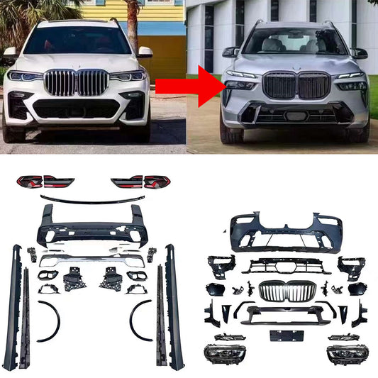 OLD BMW X7 G07 2018-2022 Convert Upgrade Body Kit Into NEW BMW X7 G07 LCI 2023+