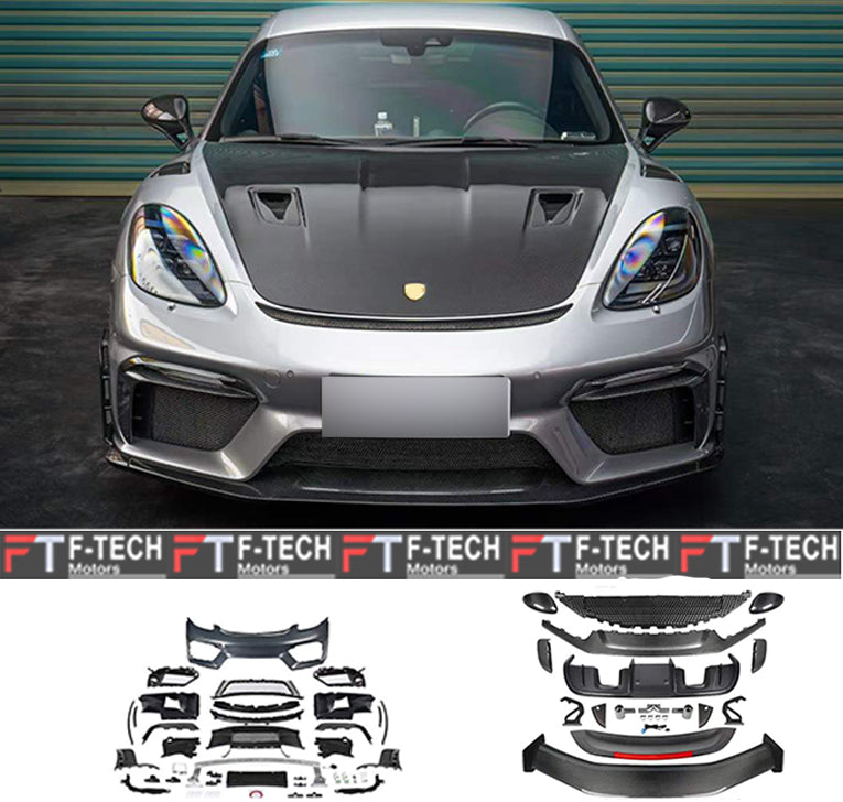 GT4 RS Carbon Plastic Body Kit For Porsche 718 Cayman Boxster 982 2017+