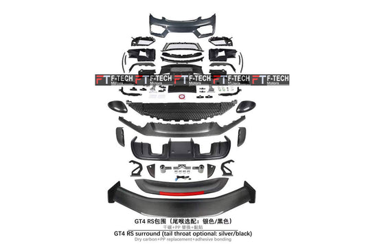 GT4 RS Carbon Plastic Body Kit For Porsche 718 Cayman Boxster 982 2017+