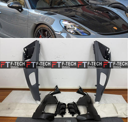 Porsche 718 Cayman Boxster 982 2016+ GT4 RS Front Fenders Dry Carbon Fiber