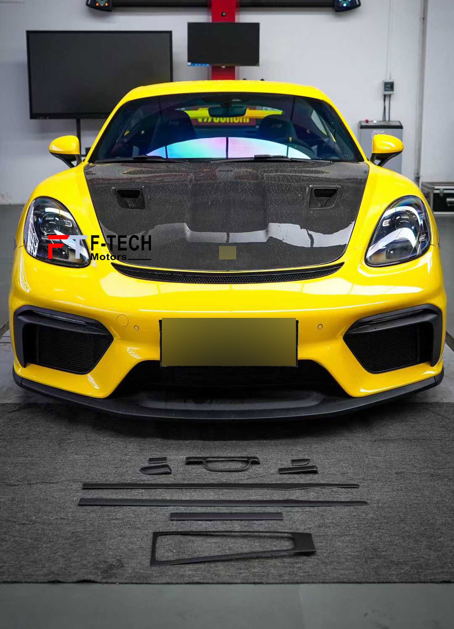 Matte Carbon Interior Trim Kit For Porsche 718 Cayman Boxster 982 2016 - 2025