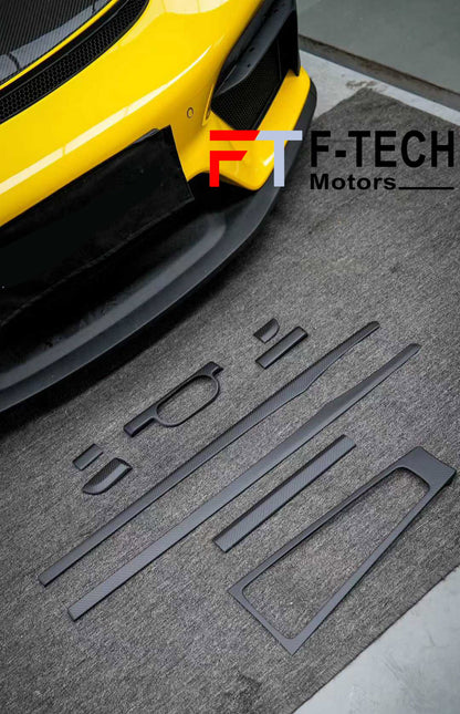 Matte Carbon Interior Trim Kit For Porsche 718 Cayman Boxster 982 2016 - 2025