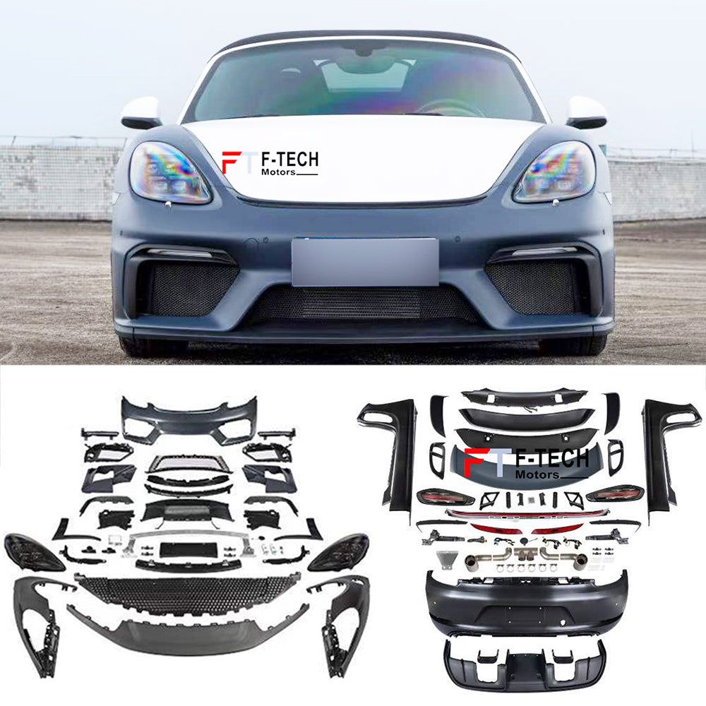 New Look GT4 Style Conversion Body Kit For Porsche 718 Cayman Boxster 981 2012 - 2017