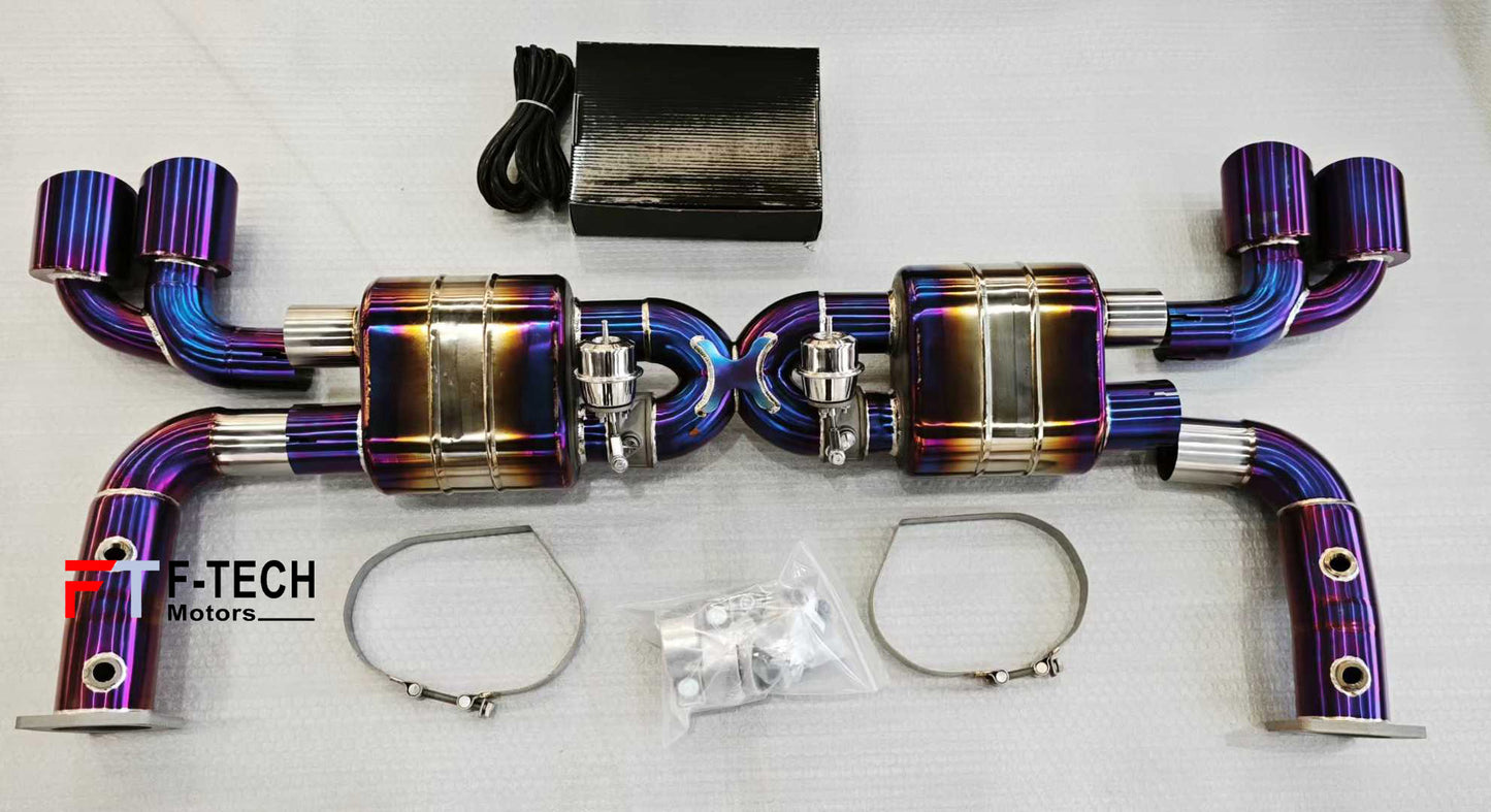 Titanium Catback Exhaust System For Porsche 911 991 Turbo S 2011 - 2019